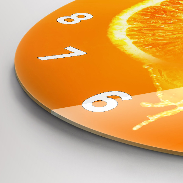 Pendule murale ronde Orange