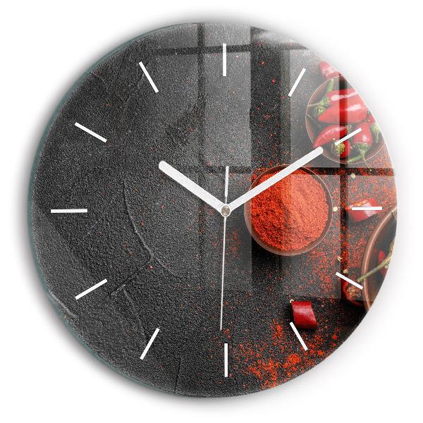 Pendule murale ronde Poivrons rouges