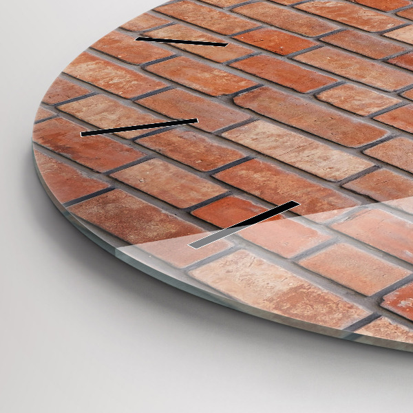 Pendule murale ronde Mur de briques