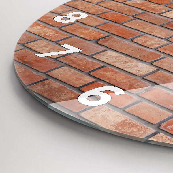 Pendule murale ronde Mur de briques