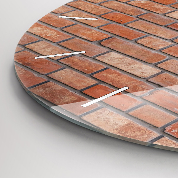 Pendule murale ronde Mur de briques