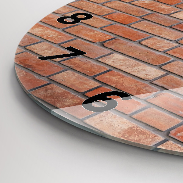 Pendule murale ronde Mur de briques