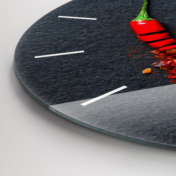 Pendule murale ronde assaisonnement au poivron rouge