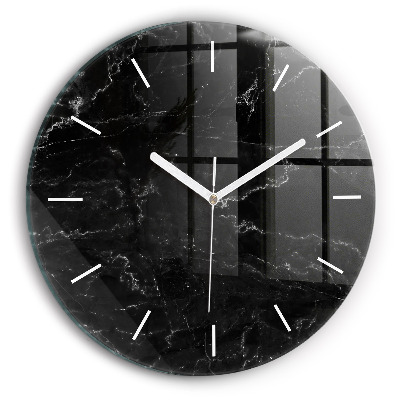 Horloge ronde marbre noir