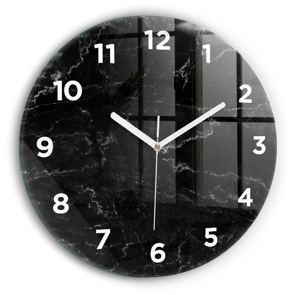 Horloge ronde marbre noir