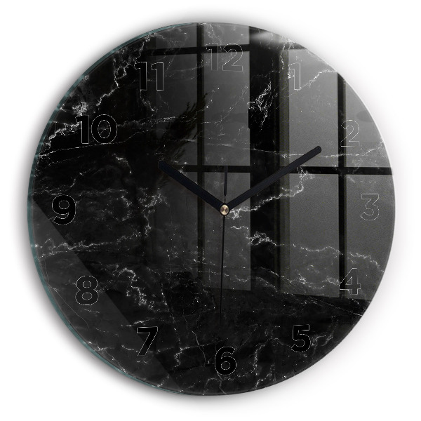 Horloge ronde marbre noir