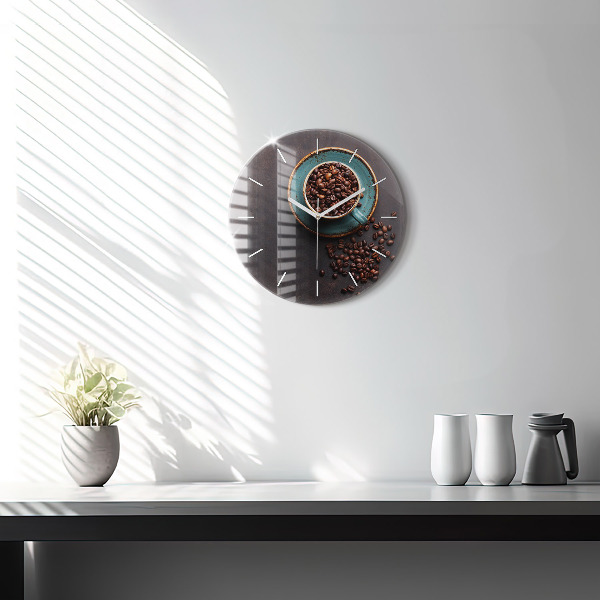 Horloge ronde Une tasse de café