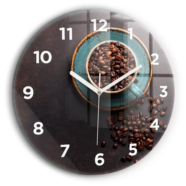 Horloge ronde Une tasse de café