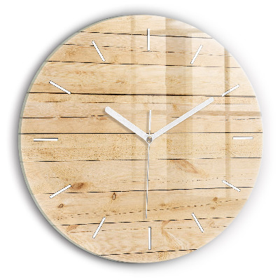 Horloge ronde planches de bois