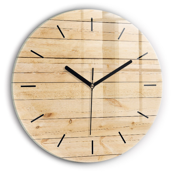 Horloge ronde planches de bois