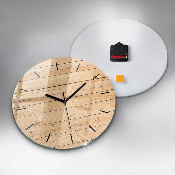 Horloge ronde planches de bois