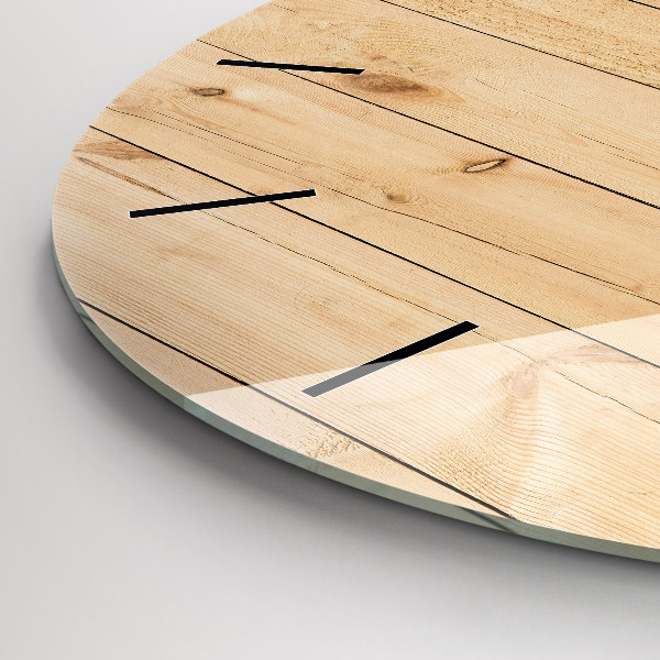 Horloge ronde planches de bois