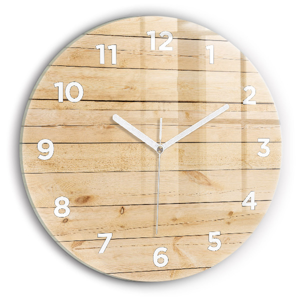 Horloge ronde planches de bois