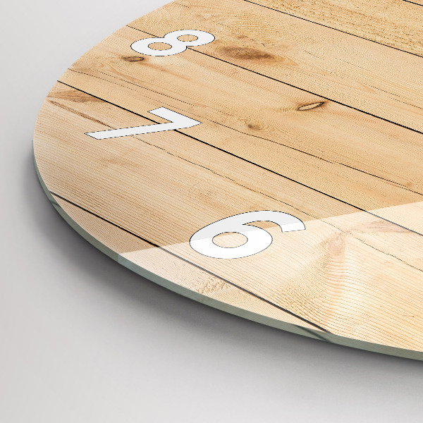 Horloge ronde planches de bois