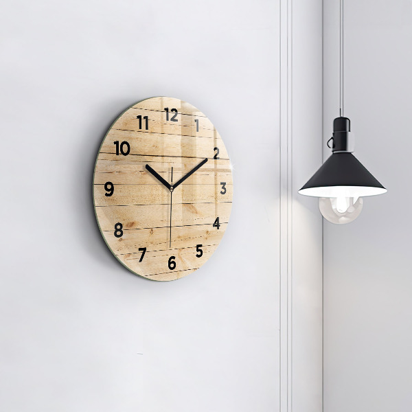 Horloge ronde planches de bois