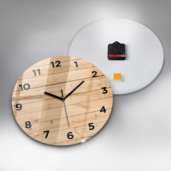 Horloge ronde planches de bois