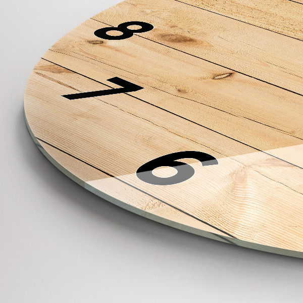Horloge ronde planches de bois