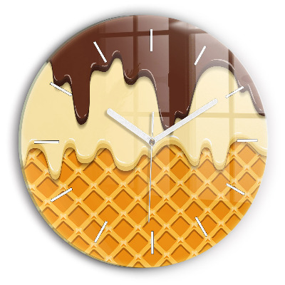 Horloge ronde Gaufre et glace