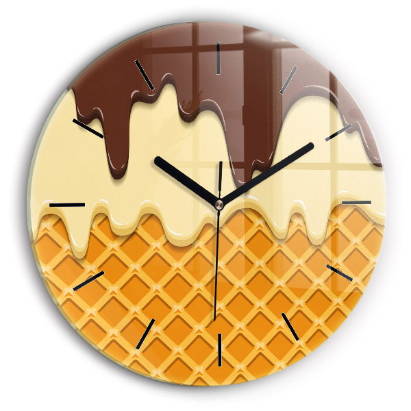 Horloge ronde Gaufre et glace