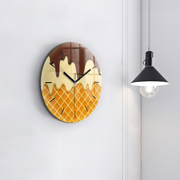 Horloge ronde Gaufre et glace
