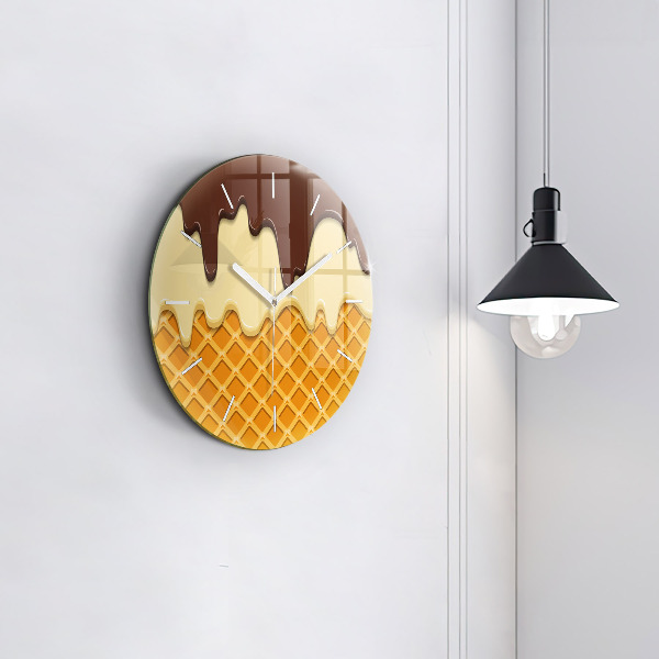 Horloge ronde Gaufre et glace