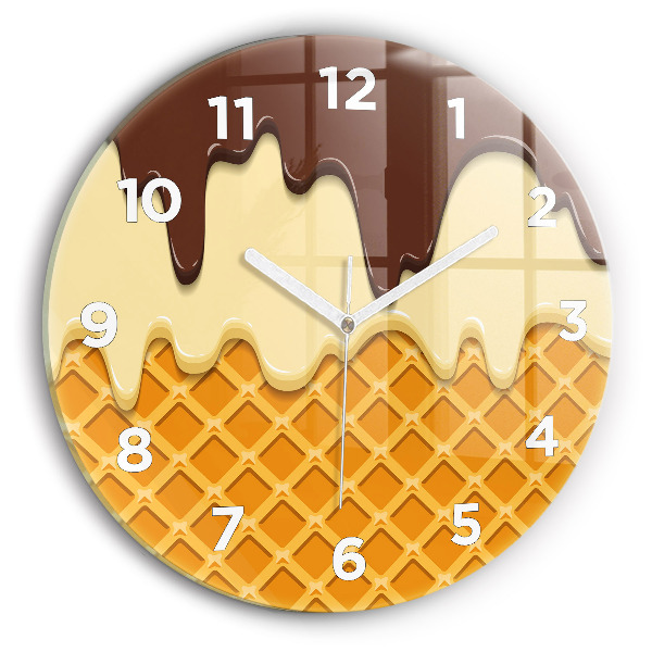 Horloge ronde Gaufre et glace