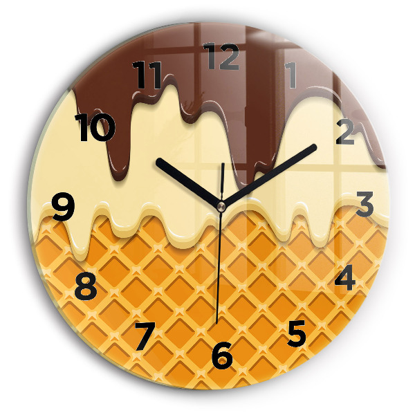 Horloge ronde Gaufre et glace