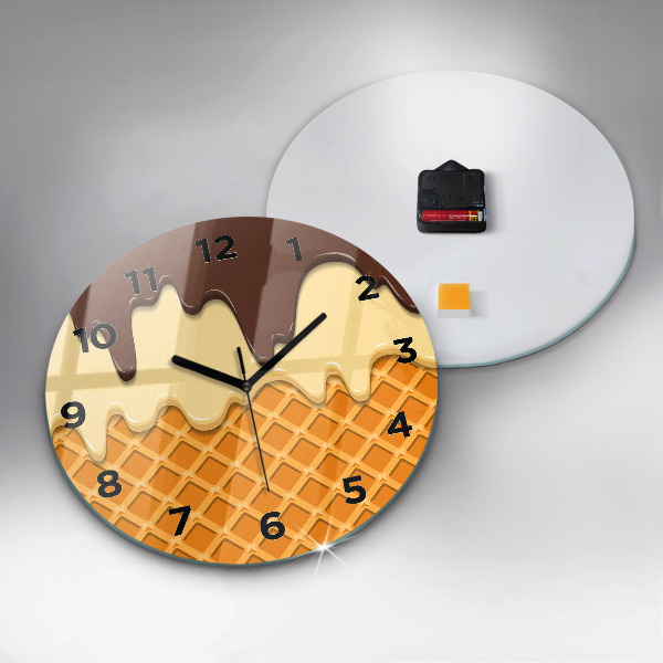 Horloge ronde Gaufre et glace