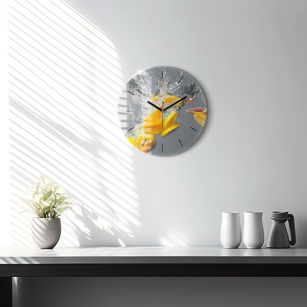 Horloge ronde 'Agrumes dans l''eau'