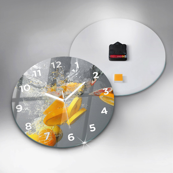 Horloge ronde 'Agrumes dans l''eau'