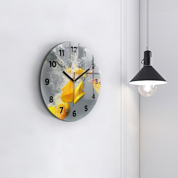 Horloge ronde 'Agrumes dans l''eau'