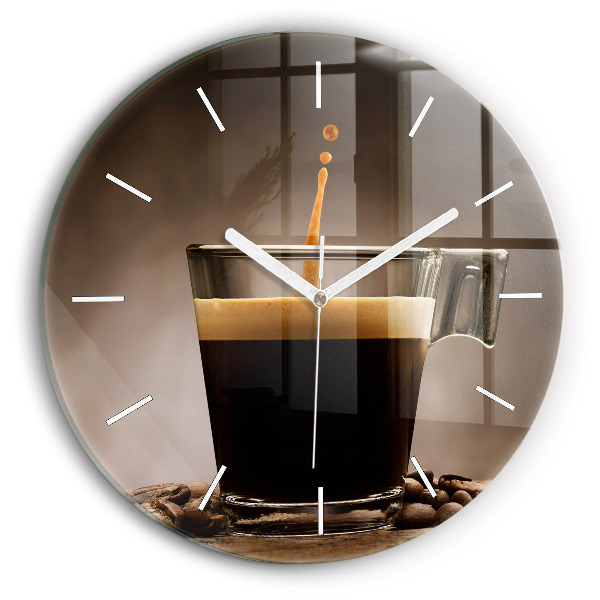Horloge ronde Une tasse de café