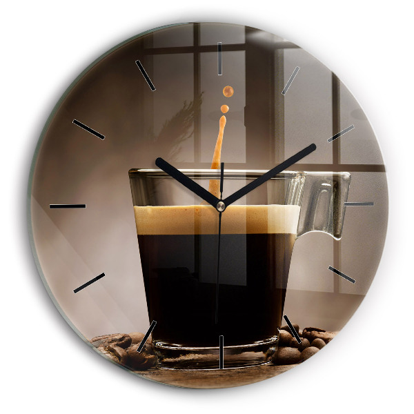 Horloge ronde Une tasse de café