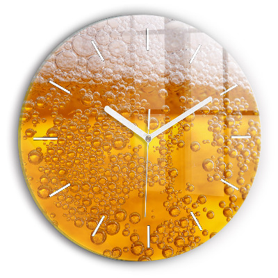 Horloge ronde Bière avec mousse