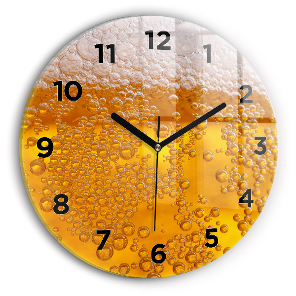 Horloge ronde Bière avec mousse