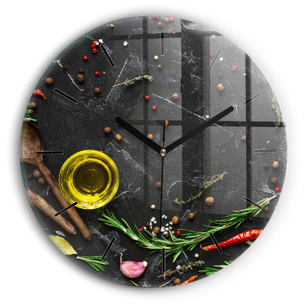 Horloge ronde Épices sur le comptoir