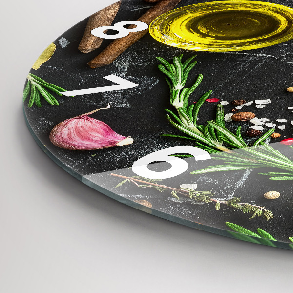 Horloge ronde Épices sur le comptoir