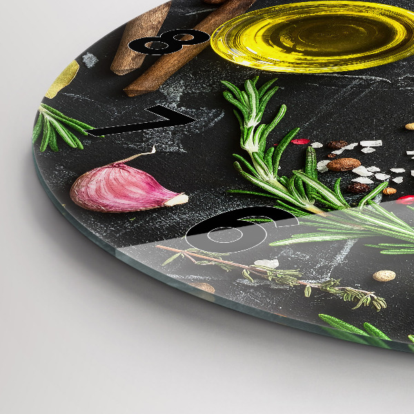 Horloge ronde Épices sur le comptoir