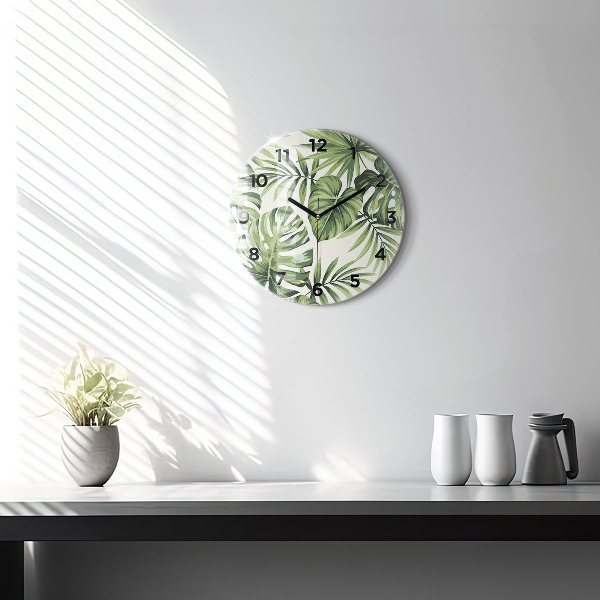 Horloge ronde Motif tropical