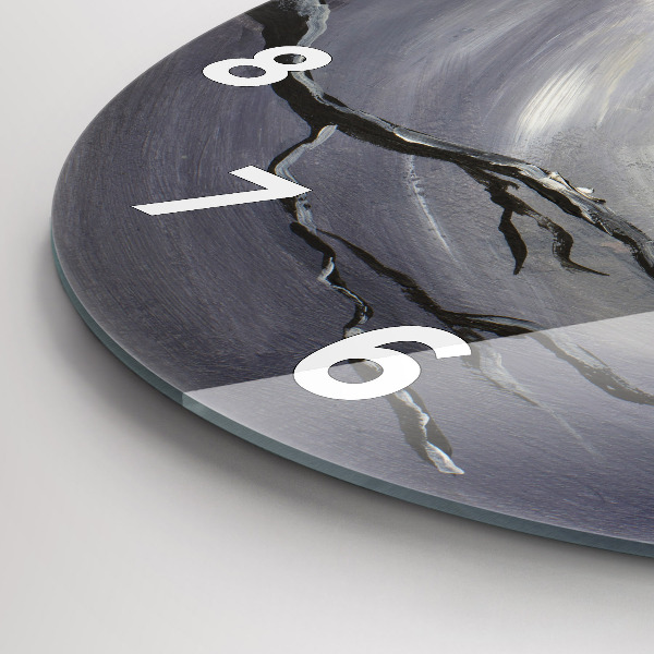 Horloge ronde Corbeau au clair de lune