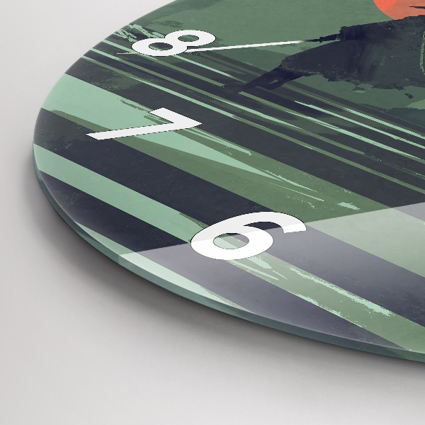 Horloge ronde Samouraï dans la forêt