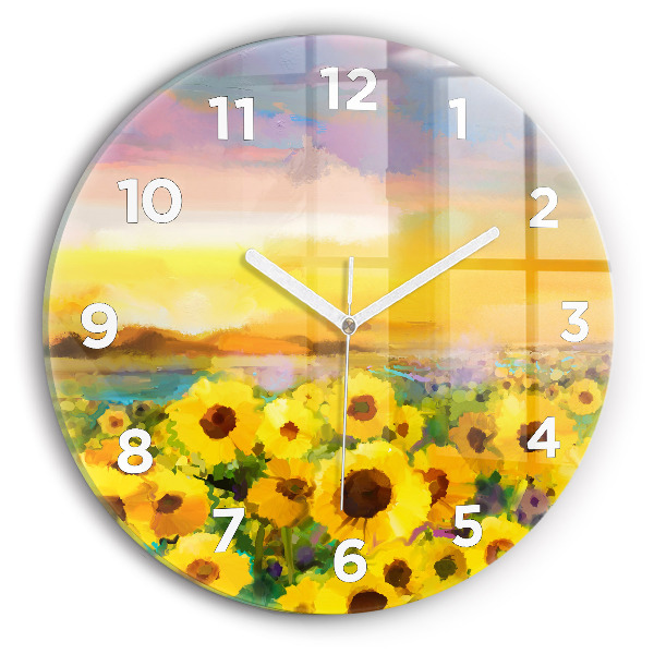 Horloge ronde Champ de tournesols