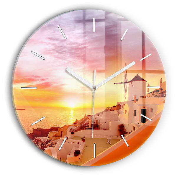 Horloge ronde Vieux moulin à vent à Santorin