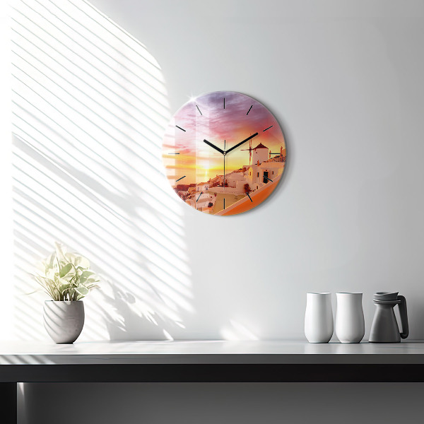 Horloge ronde Vieux moulin à vent à Santorin