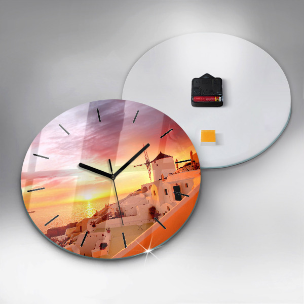Horloge ronde Vieux moulin à vent à Santorin