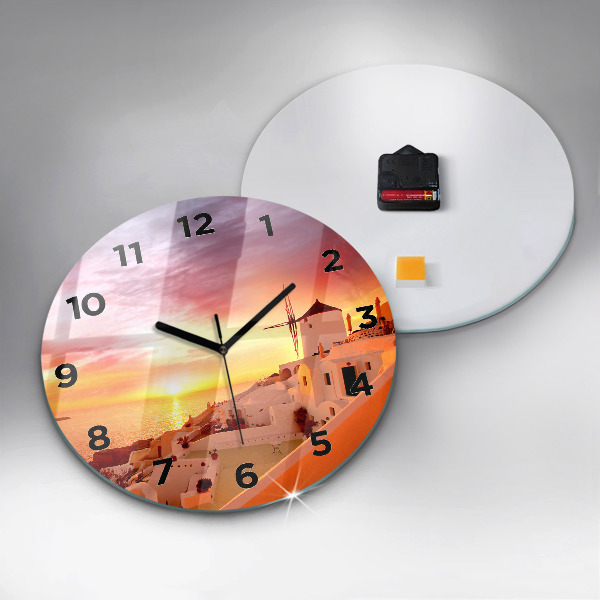 Horloge ronde Vieux moulin à vent à Santorin