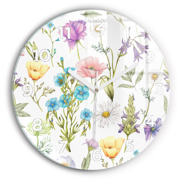 Horloge ronde Composition florale