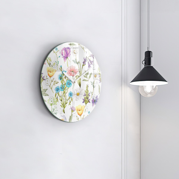 Horloge ronde Composition florale
