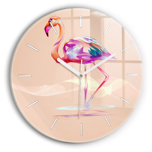 Horloge ronde Illustration de flamant rose