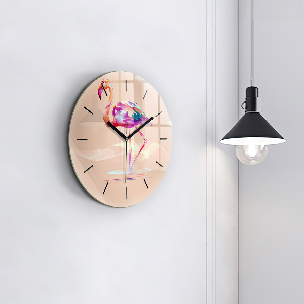 Horloge ronde Illustration de flamant rose
